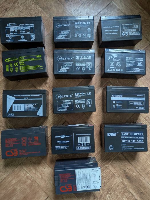 Аккумуляторні батареї від дбж 12 v під відновлення