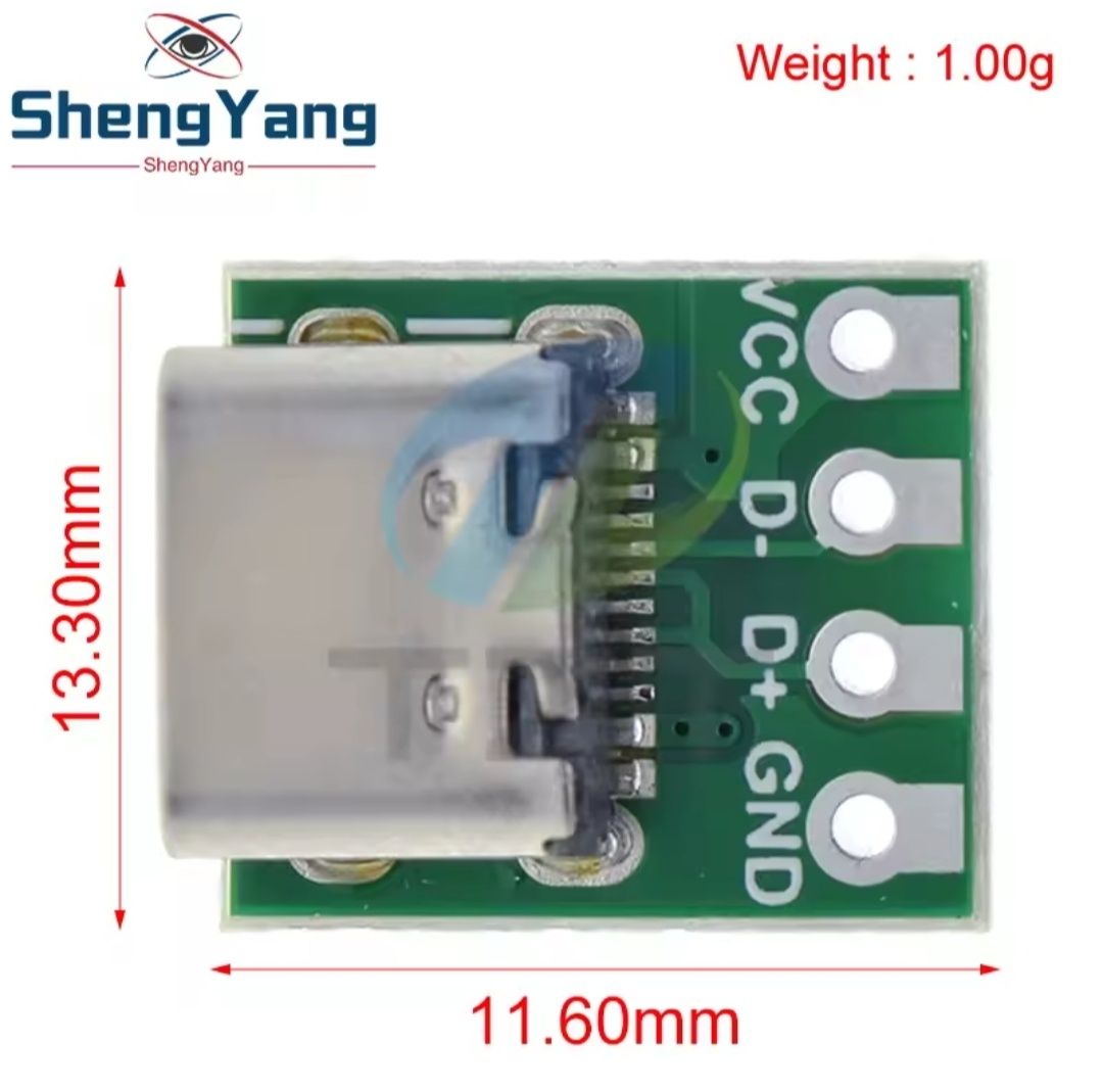Разъем USB 3.1 Type-C 16 pin"мама"на плате