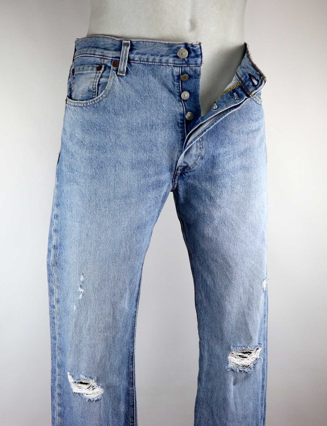 Levis 501 spodnie jeansy W34 L30 pas 2 x 45 cm