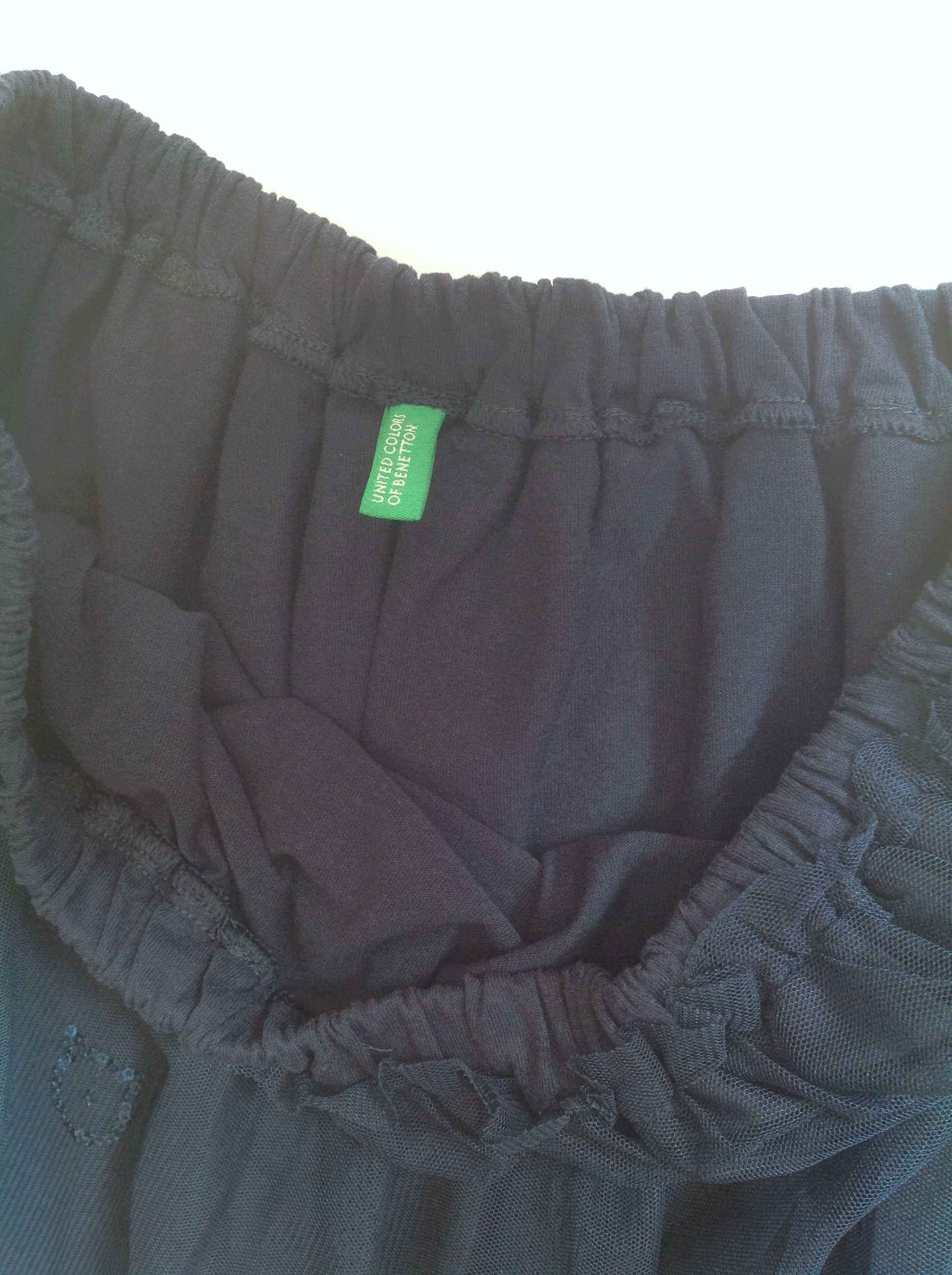 Benetton granatowa spódnica tiul 10 11 12 lat
