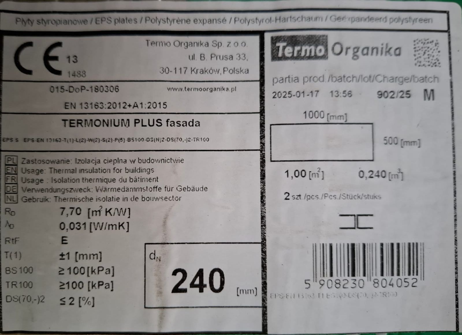 Styropian Termonium plus fasada
