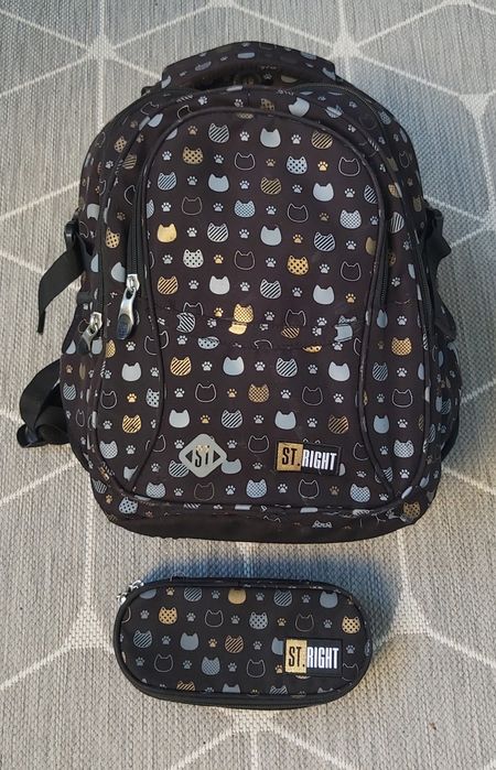 Plecak i piórnik  ST.RIGHT złote kotki GOLDEN CATS szkolny BP58