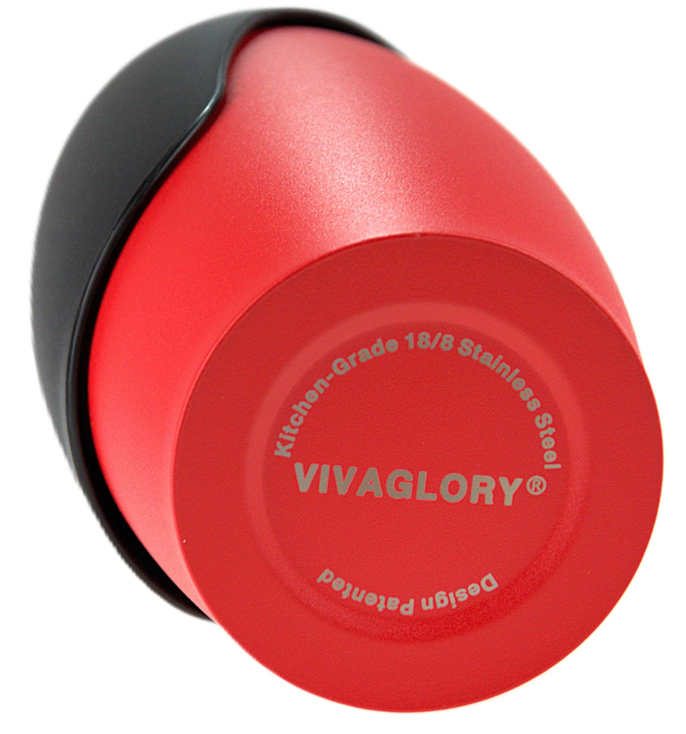 Vivaglory butelka na wodę dla psa,stal nierdzewna,kolor czerwony,750ml