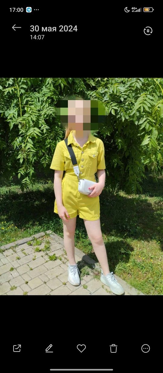 Джинсовый комбинезон для девочки р.152-158