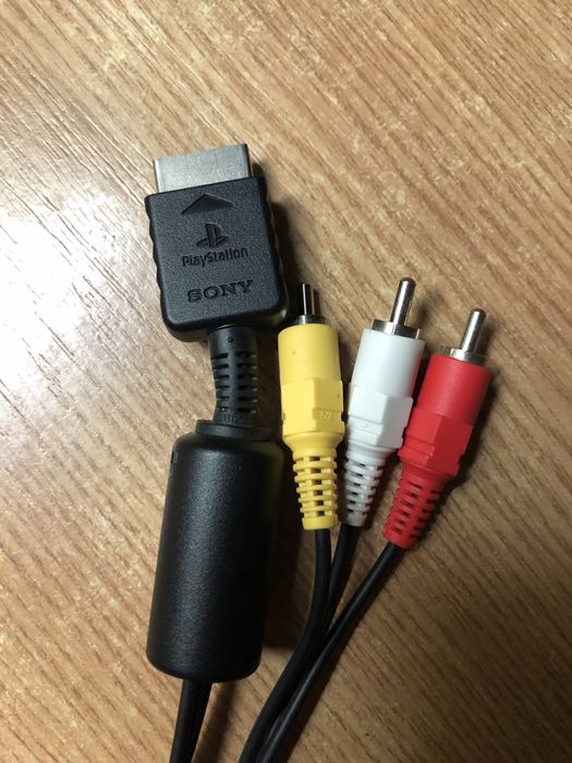 Відео кабель rca  для PS і PS2 (оригінал) б/у