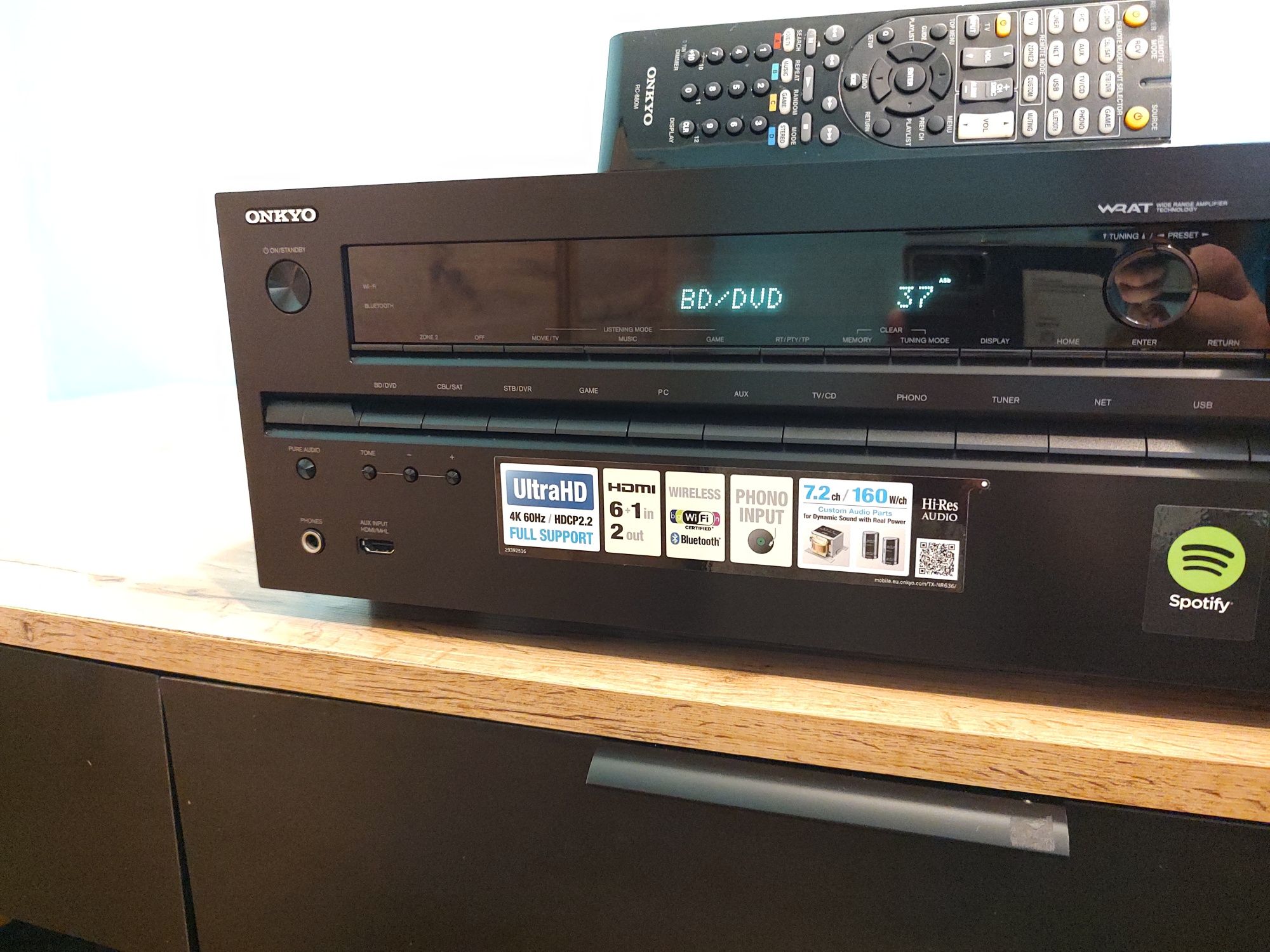 Onkyo tx-nr636,pilot,bt,wi-fi,USB,4k uhd hdr10+,dolby ATMOS okazja wys