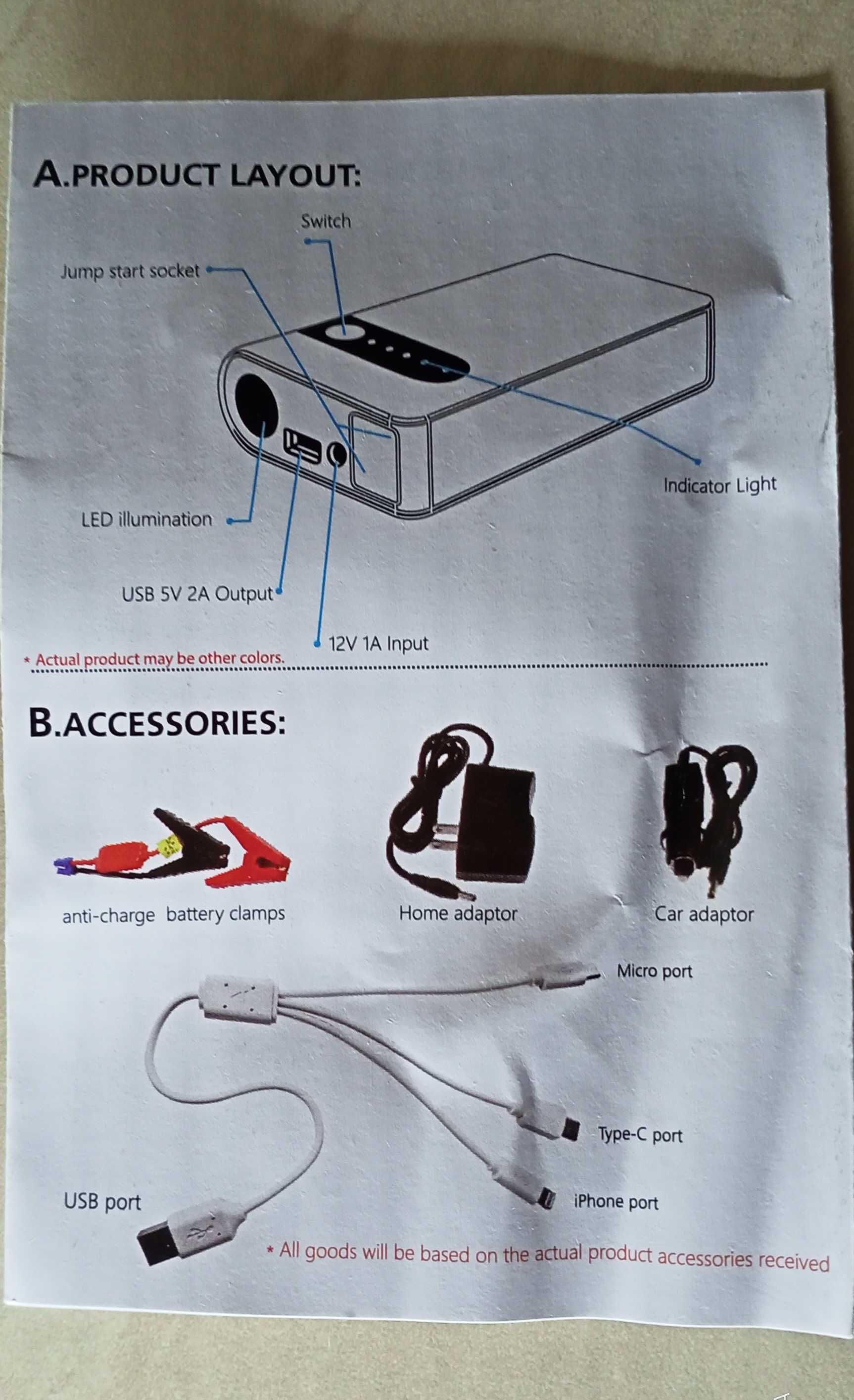 Бустер jump starter для авто 3 в 1 EPS K24.