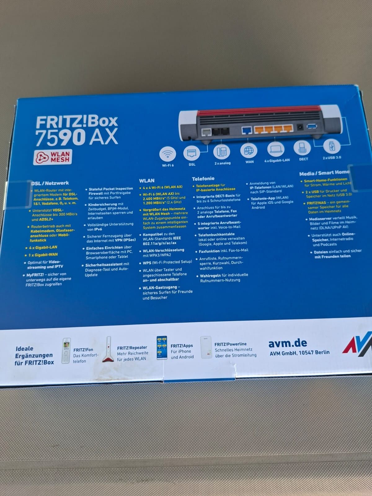 Router Wi-Fi FRITZ!Box 7590 AX DSL WAN Wi-Fi 6 MESH
+ Dodaj do porówna