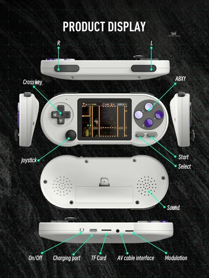 Consola Portátil com 6000 jogos de 7 emuladores da Data Frog SF2000