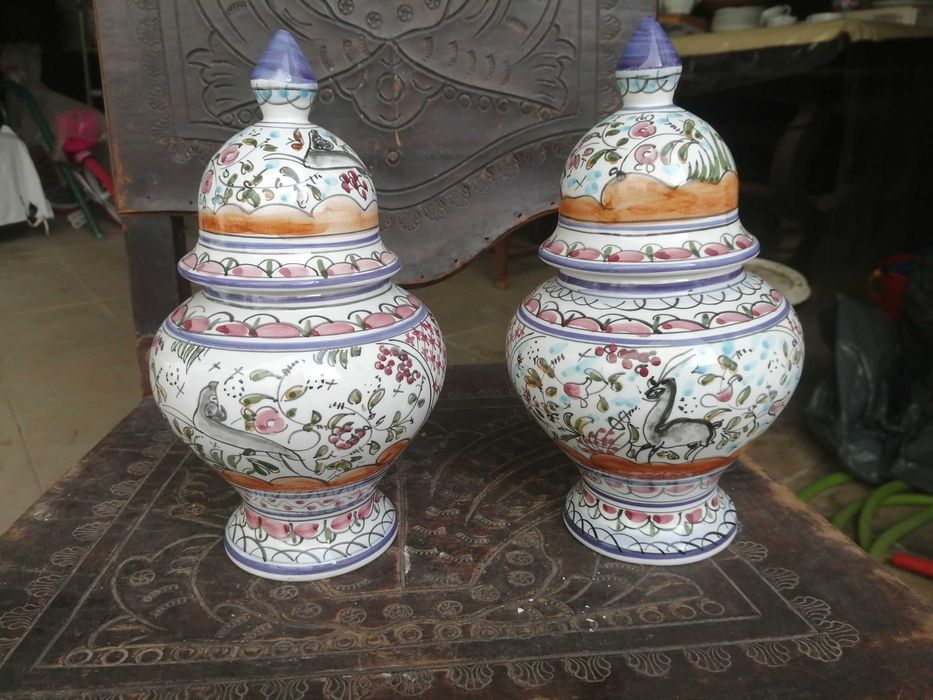 conj 2 potes em ceramica