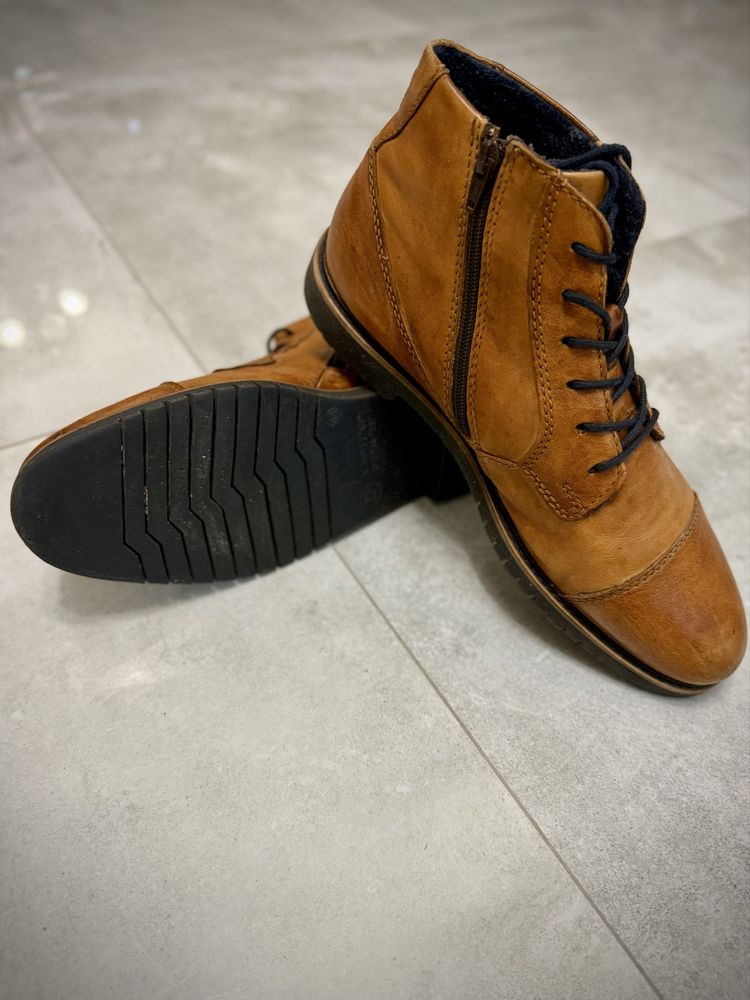 Buty męskie - Botki sznurowane - bugatti, brązowe