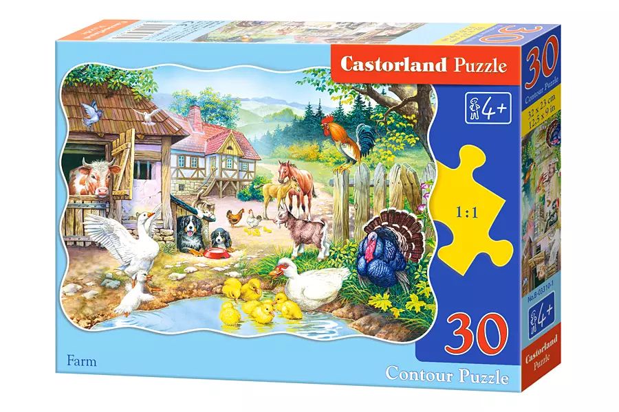 Puzzle 30 elementów. Zwierzęta na farmie. Castorland