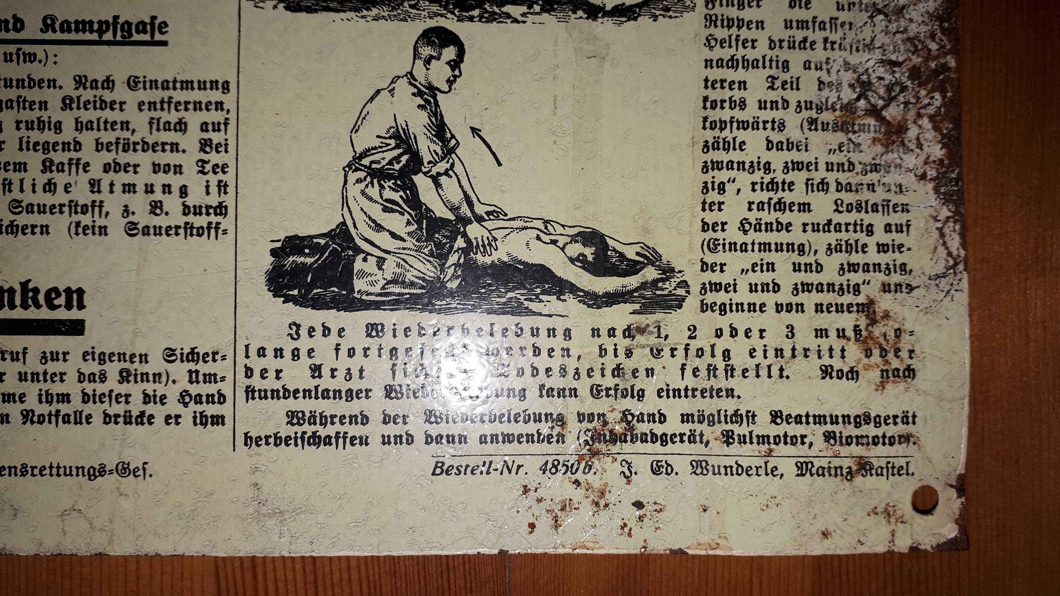 Stara 1937r tablica info. Znak,reklama,afisz,warsztat, Wunderle.