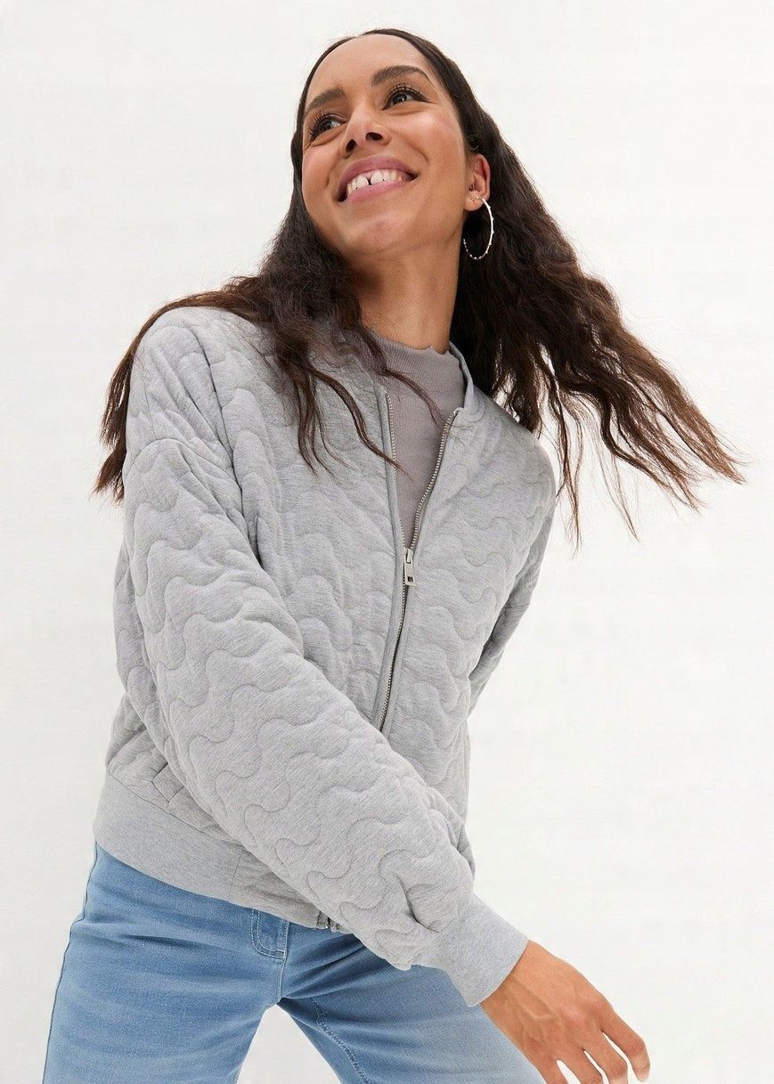 B.P.C bluza pikowana bejsbolówka szara 44/46.