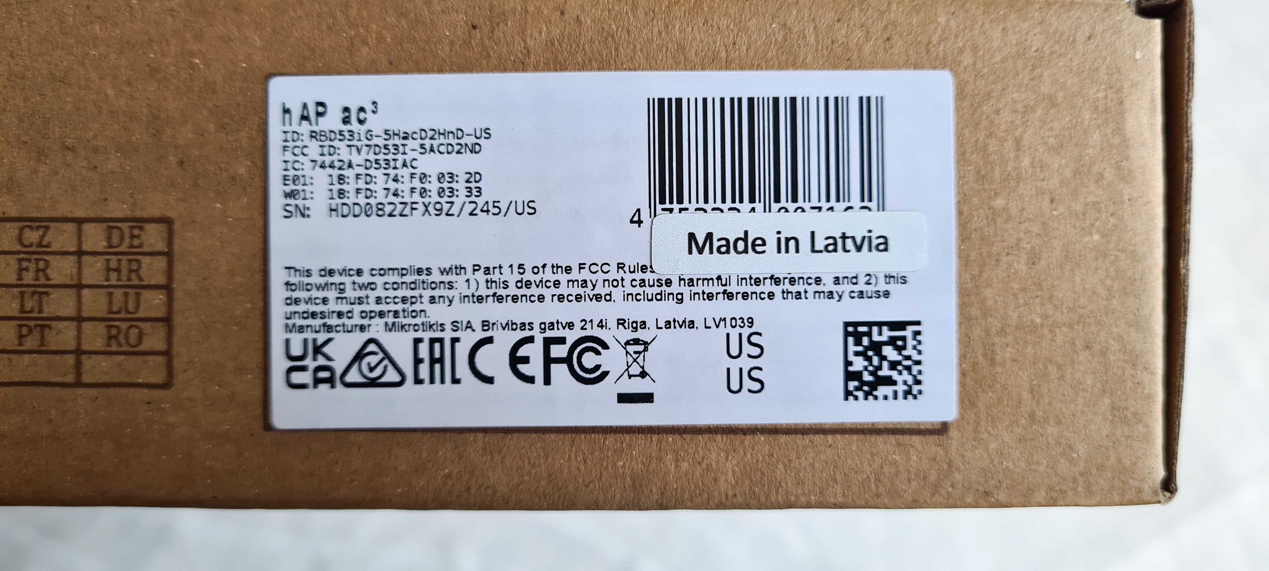 Wi-Fi роутер MikroTik hAP ac3 (RBD53iG-5HacD2HnD-US)