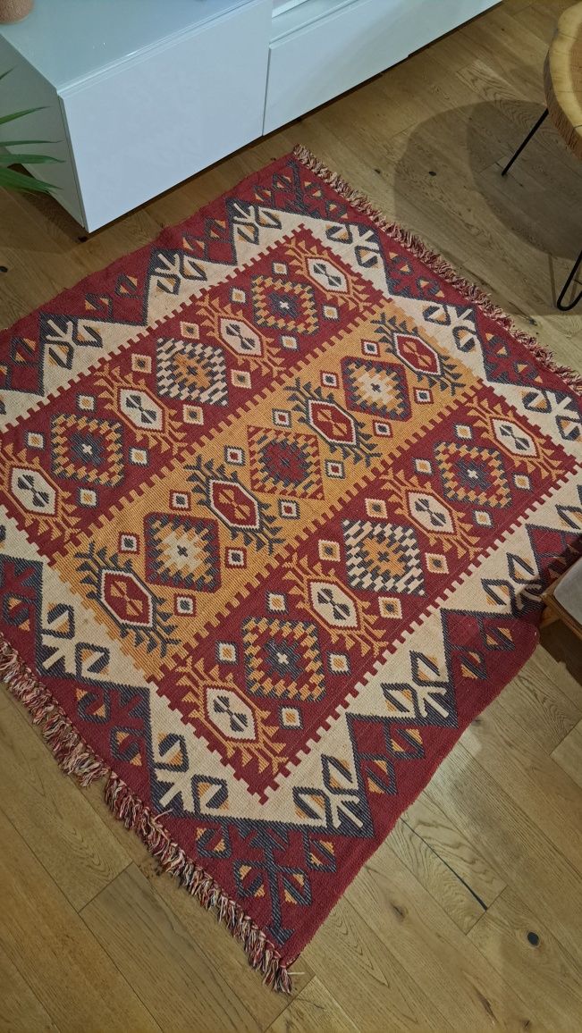 Duży Kilim dywan PRL lata 50 60 antyk vintage boho etno dywanik