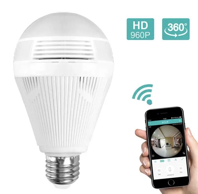 Lampada LED Camera HD wi-fi 360