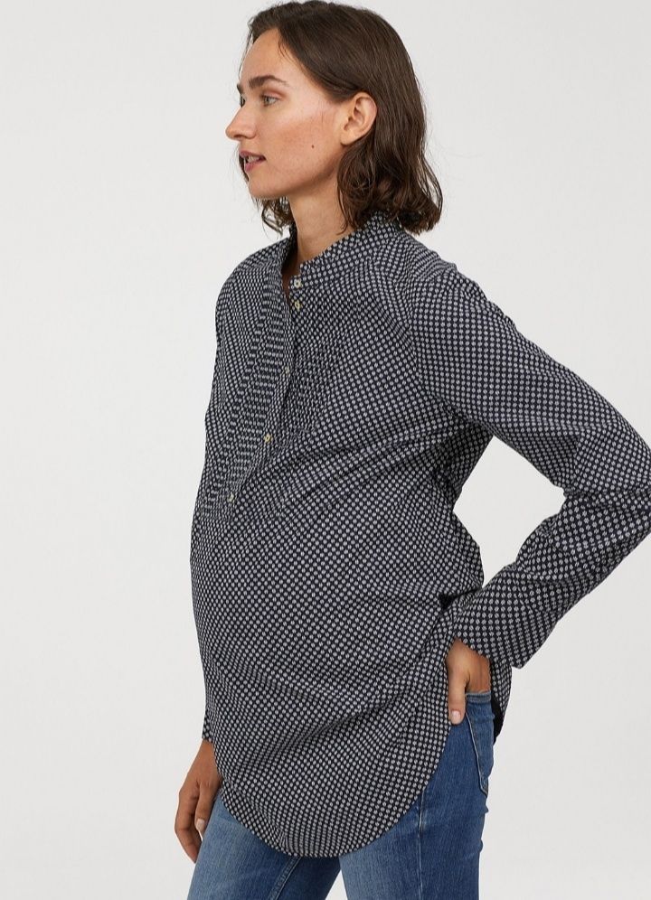 Чорно-біла демісезонна блуза для вагітних Н&М