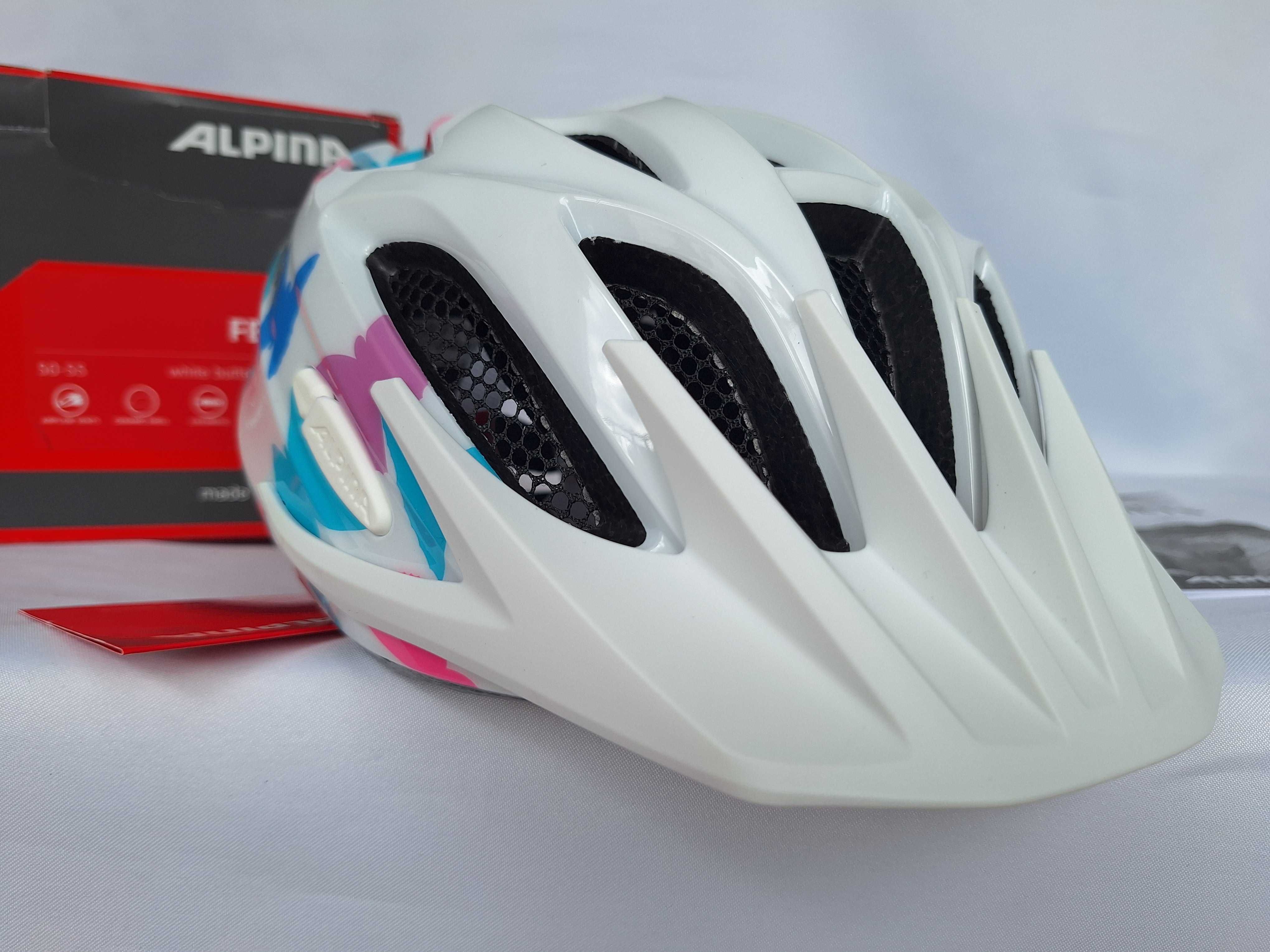Kask rowerowy dziecięcy Alpina FB Junior 2.0 White Butterfly 50-55cm
