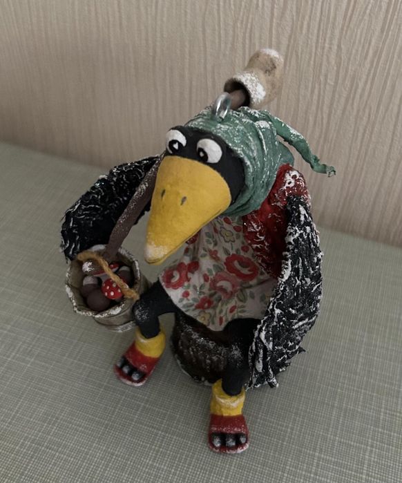 Ватная игрушка Ворона