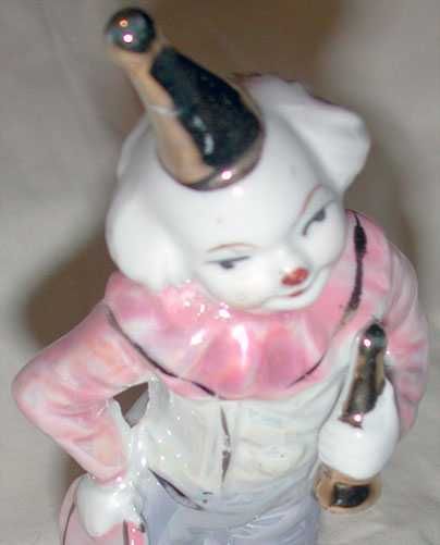 Ręcznie Malowana Figurka Klauna Clown Arlekin Pajacyk Porcelanowy