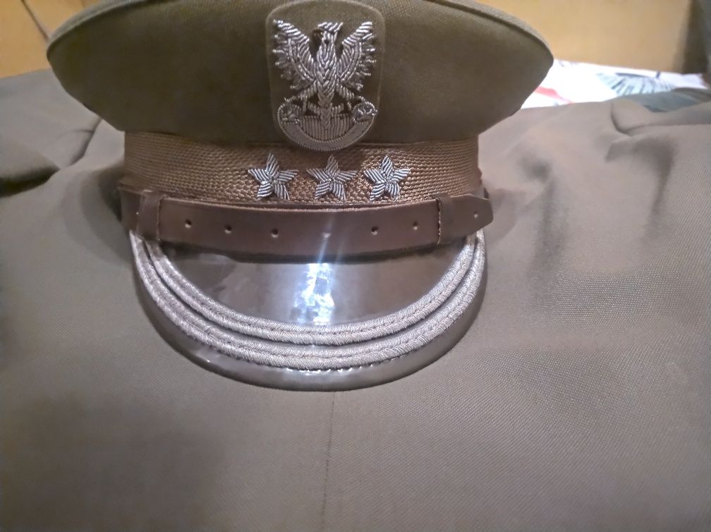 Mundur galowy wyjściowy LWP PRL pułkownik spodnie bluza czapka tropik