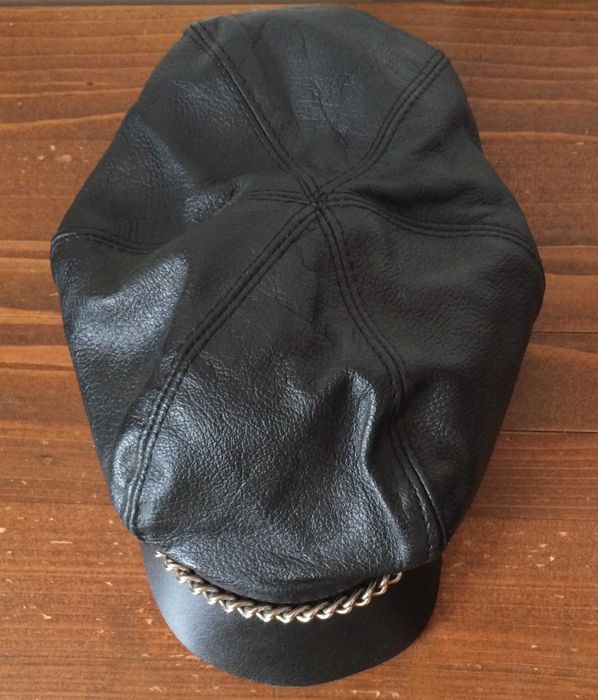 Шкіряна кепка шестиклинка biker cap, США (56/62)