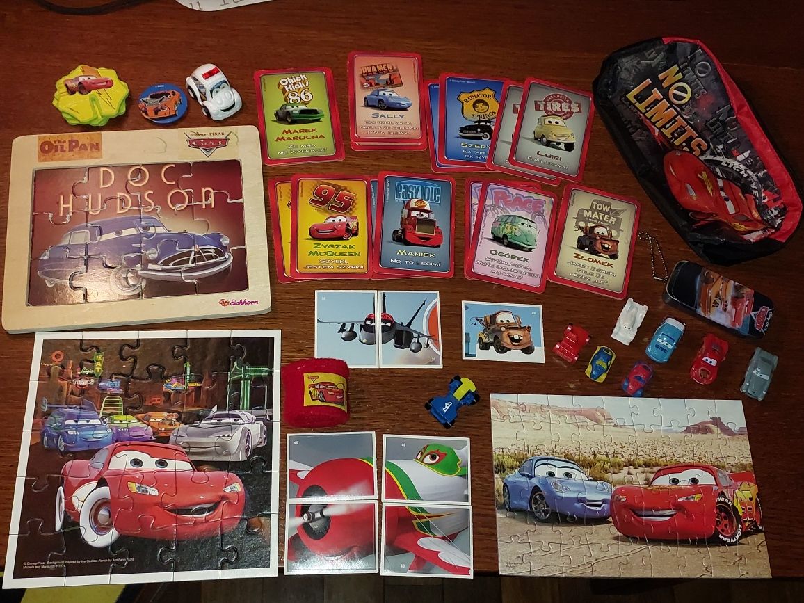 Cars Zyg Zak Auta Disney Samochodziki Puzzle Piórnik ZESTAW 25szt=33zł