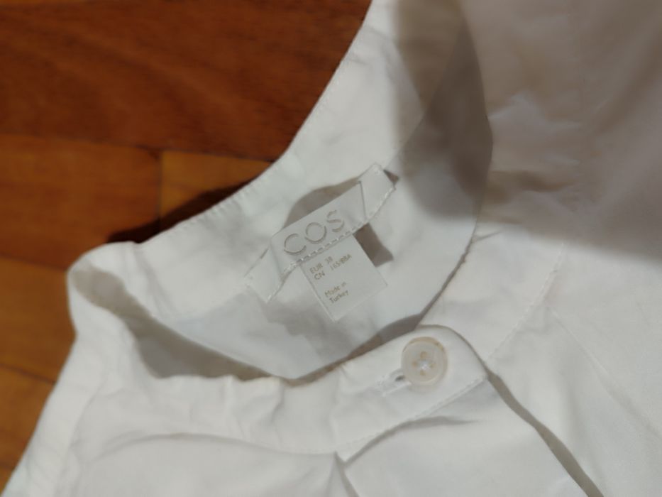 Біла фактурна бавовняна блуза від cos,розмір 38