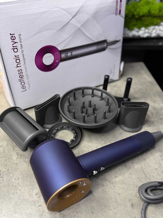 Фен 5в1 Super Hair Dryer  1600Вт Синій із золотим потужний догляд