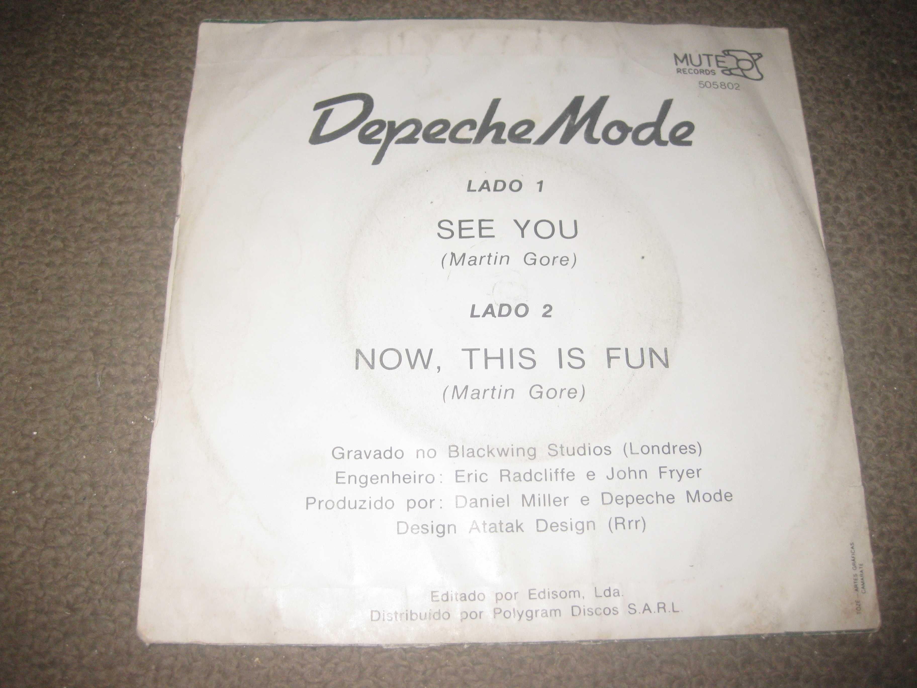 Vinil Single 45 rpm dos Depeche Mode "See You"