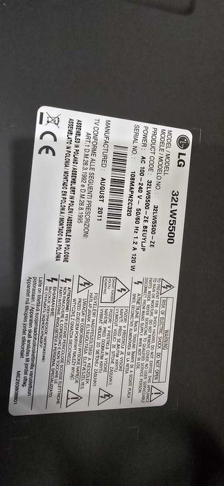 TV LG 32LW5500 avariada