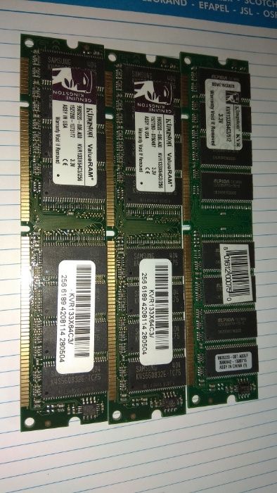 Memorias RAM SDRAM, DDR e DDR2 64M a 1G