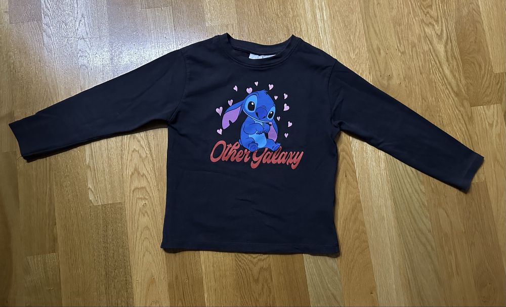 Bluzka ZARA 130 Stitch Disney koszulka z dł rękawem