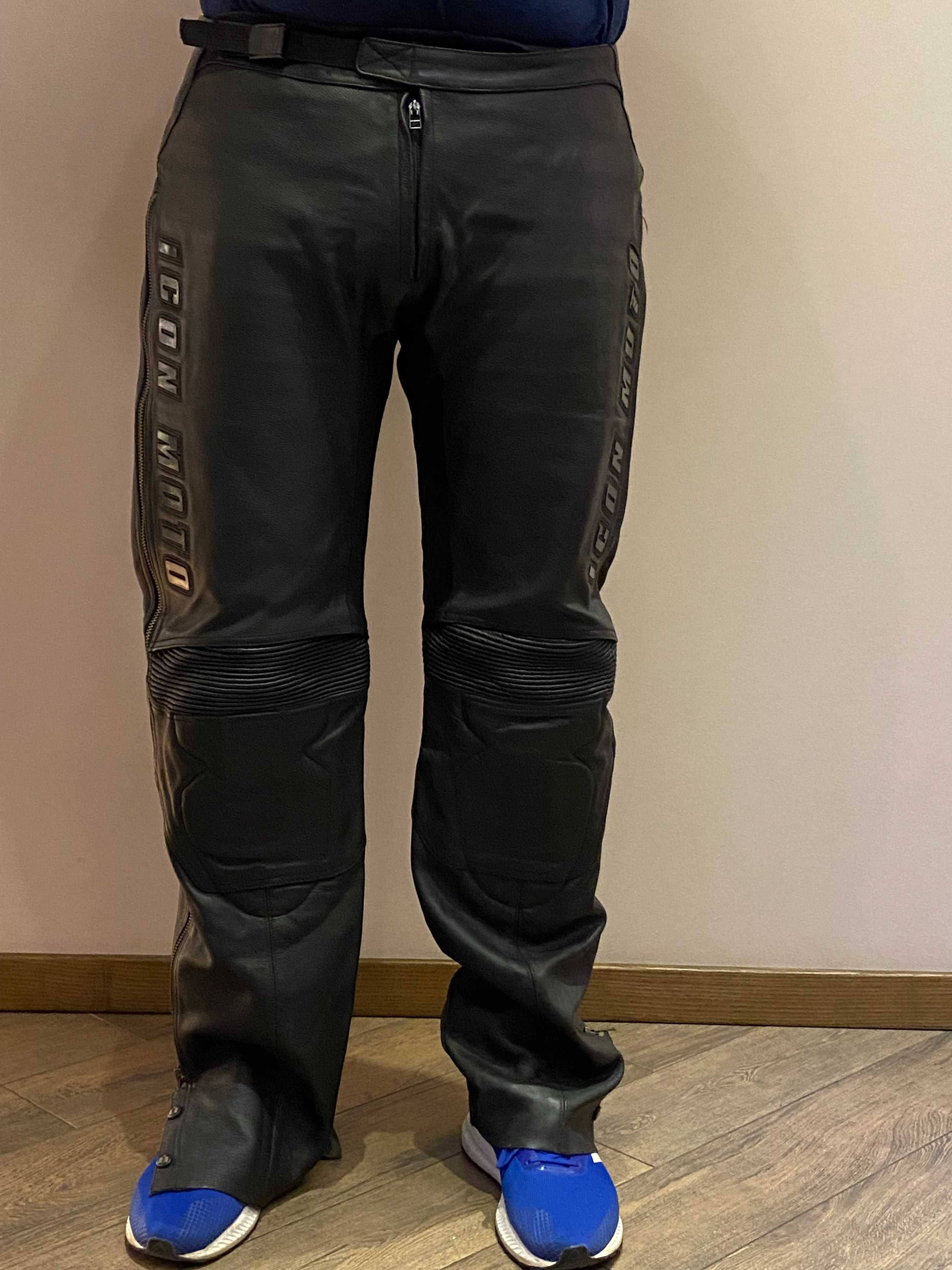 Мотоштани шкіряні с захистом колін Icon (США) moto chaps