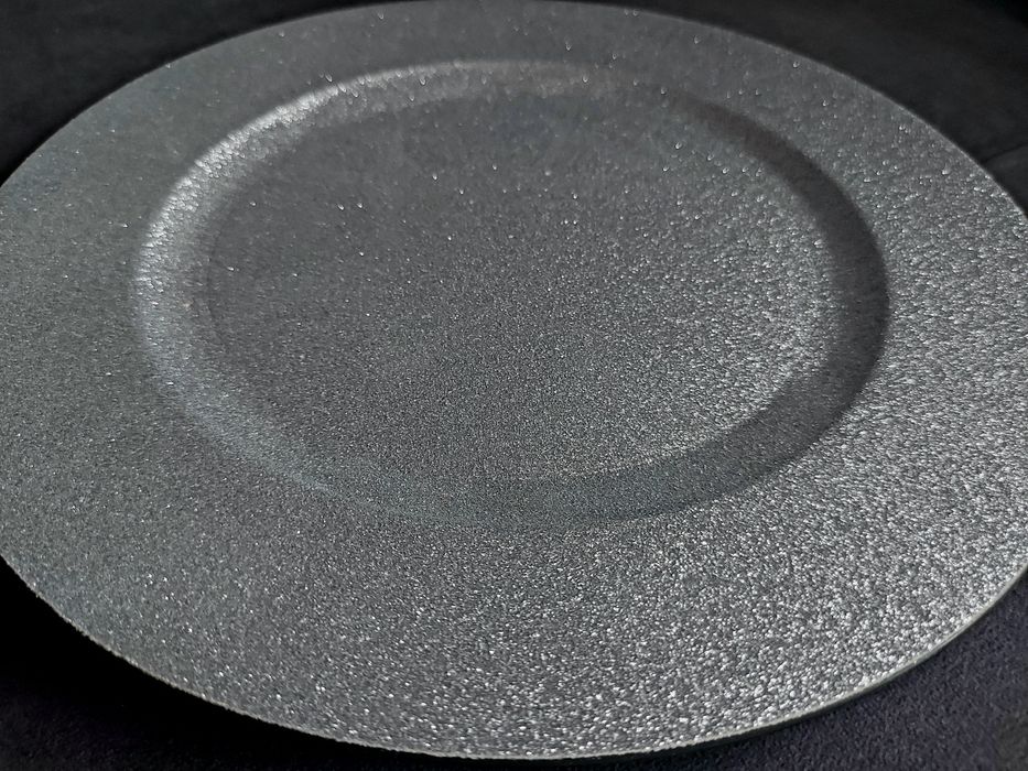 Taca ozdobna opalizująca srebrna 33 cm Homla