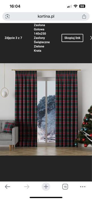 Zasłony 2 sztuki plus bieżnik