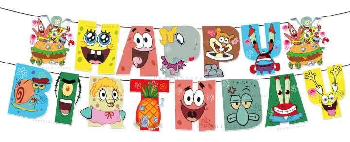 Girlanda Spongebob Kanciastoporty Patryk Skalmar urodziny dekoracja