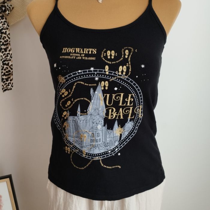 Czarny top damski Harry Potter Hogwarts School ramiączka XS