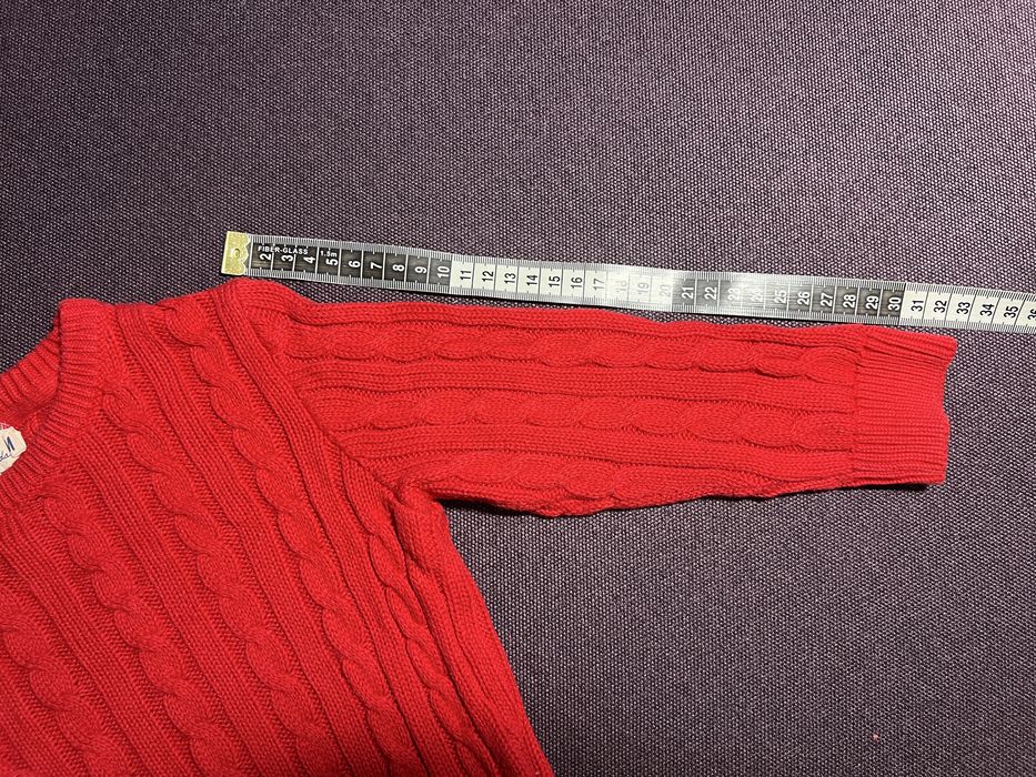 Червоний рожевий светр вʼязаний косами Polo Ralph Lauren