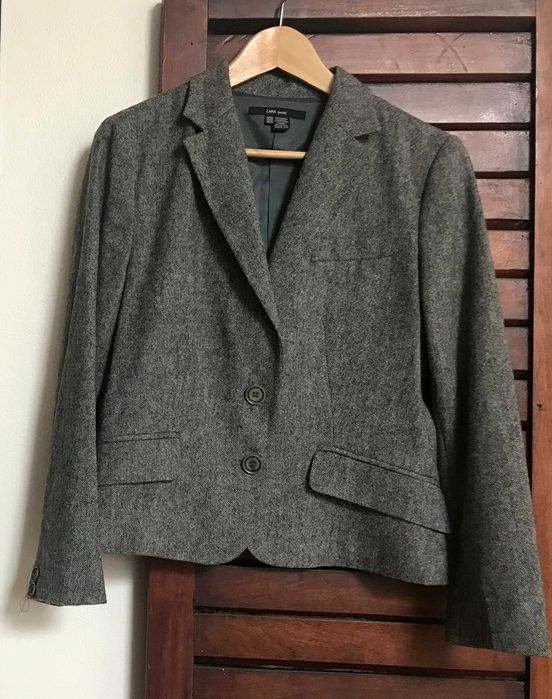 Casaco cintado cinzento antracite, Zara