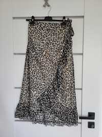 Spódnica midi panterka 34 xs falbana asymetryczna Vero Moda