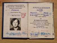 Legitymacja Kombatanta po Obozie Hitlerowskim ZBOWID Poznan 1984rok