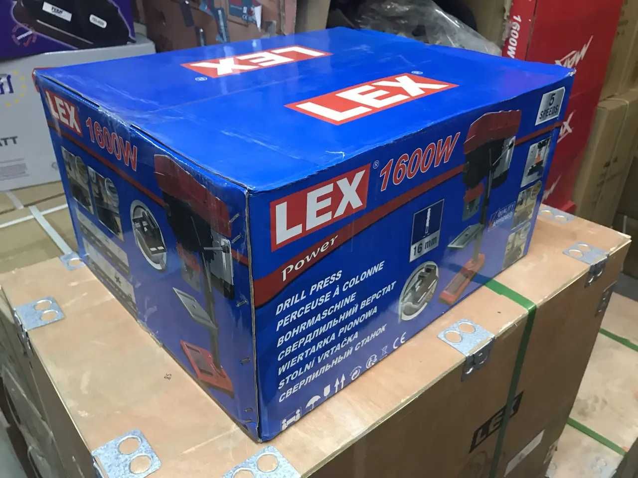 Свердлильний станок LEX 1600Вт (метал шківи) стопа 290х190мм+ПОДАРУНОК