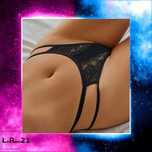 B1/Sexy stringi, majtki damskie - kolor czarny
