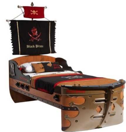 Łóżko statek piracki Black Pirate