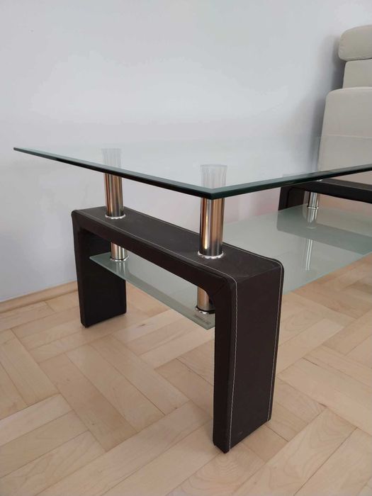 stolik kawowy szklany prostokatny 110x60 jak nowy