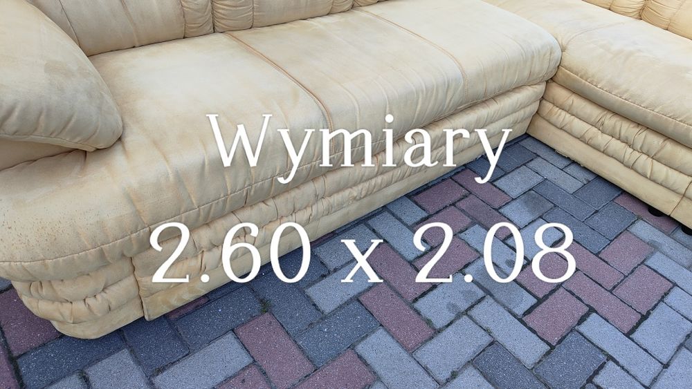 Narożnik z funkcją spania, miły materiał,