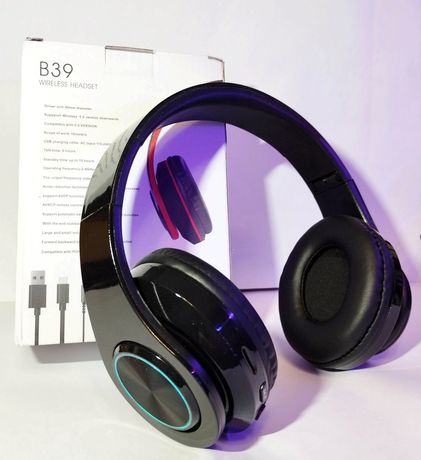 Нові Навушники B39 бездротові з RGB підсвіткою