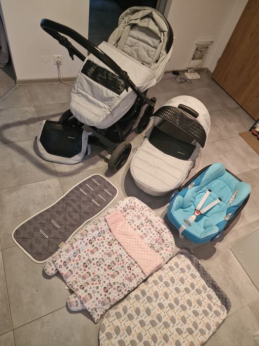 Wózek gondola spacerówka bebetto luca 2 w 1 plus nosidełko maxi cosi